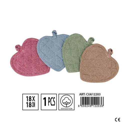 [0233009] Agarradera en forma de corazón Ø18 cm - Manteles y guantes de cocina