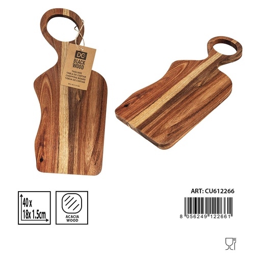 [0233399] Tabla de cortar moderna con mango acacia 40x18x1.5 cm - Accesorios de cocina