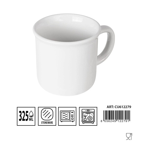 [0233800] Taza de cerámica blanca 325ml