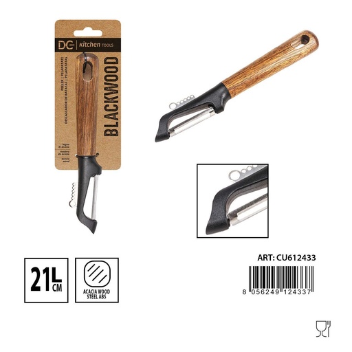 [0234467] Pelapatatas de madera negra 21 cm - Accesorios de cocina