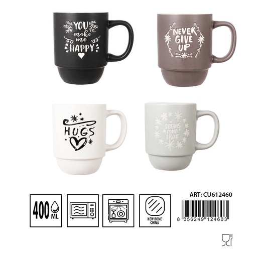 [0234670] Taza de cerámica de 400ml con dibujo - Cerámica