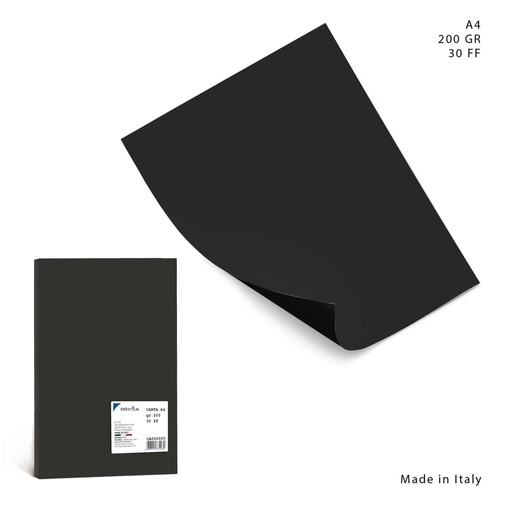 [0226085] Papel color A4 200g 30 hojas color negro - Papelería
