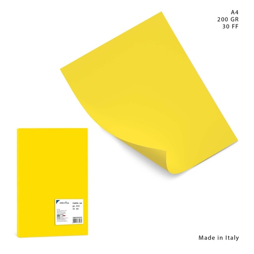 [0226089] Papel color A4 200g 30 hojas color amarillo - Papelería
