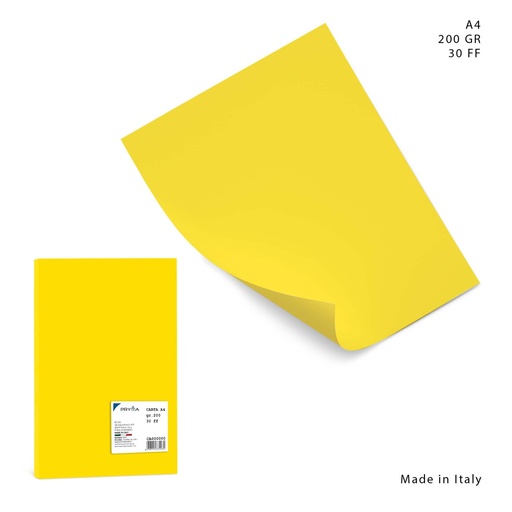 [0226089] Papel color A4 200g 30 hojas color amarillo - Papelería