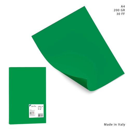 [0226096] Papel de color A4 200g verde, 30 hojas para manualidades