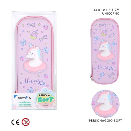 [0226111] Estuche antiestrés con unicornio 23x10x4.5 cm - Artículos de papelería