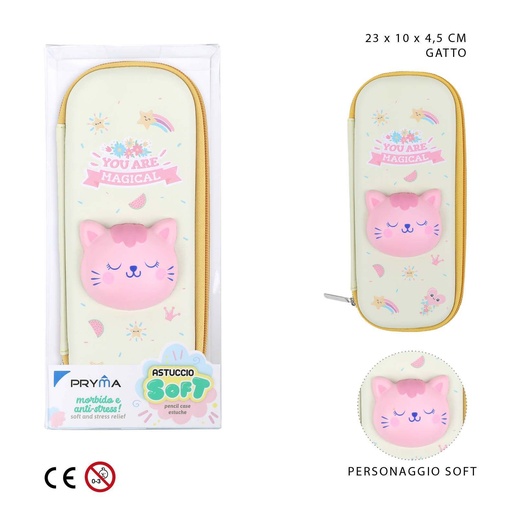 [0226114] Estuche antiestrés con gato 23x10x4.5 cm - Artículos de papelería