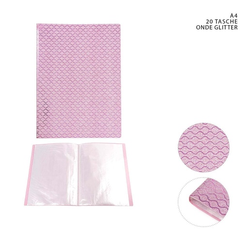 [0226299] Carpeta con brillantina A4 20 páginas ondas - Material de oficina