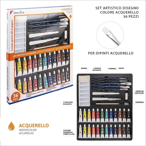[0226464] Juego de pintura de acuarela 36 piezas - Material de arte profesional