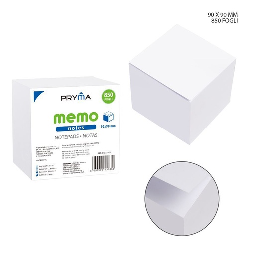 [0226809] Notas 90x90mm 850ff - Todo tipo de notas