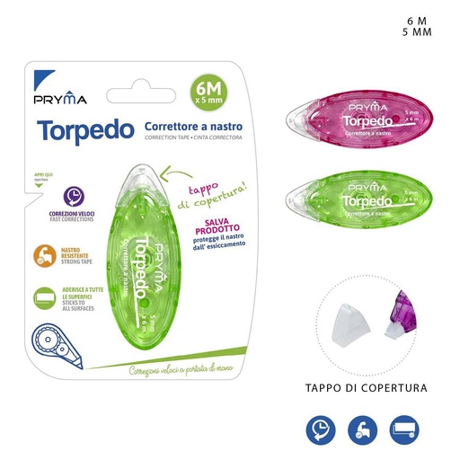 [0227036] Cinta correctora Torpedo 5mm x 6m - Material de oficina
