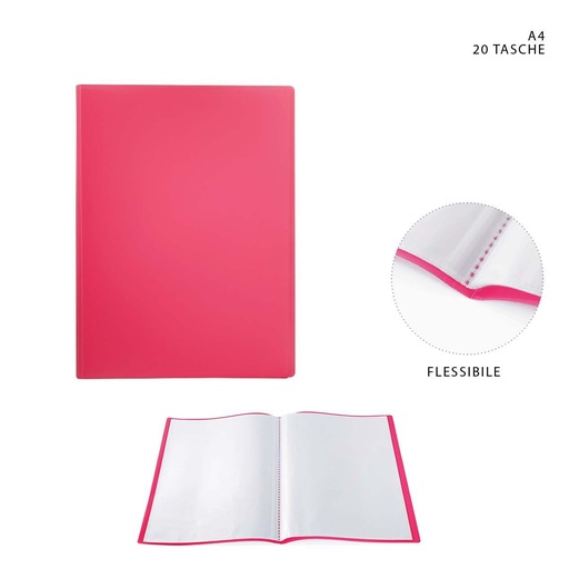 [0227355] Carpeta flexible A4 20 páginas roja - Accesorios de oficina