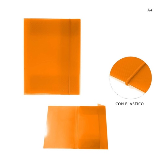 [0227369] Carpeta con goma A4 naranja