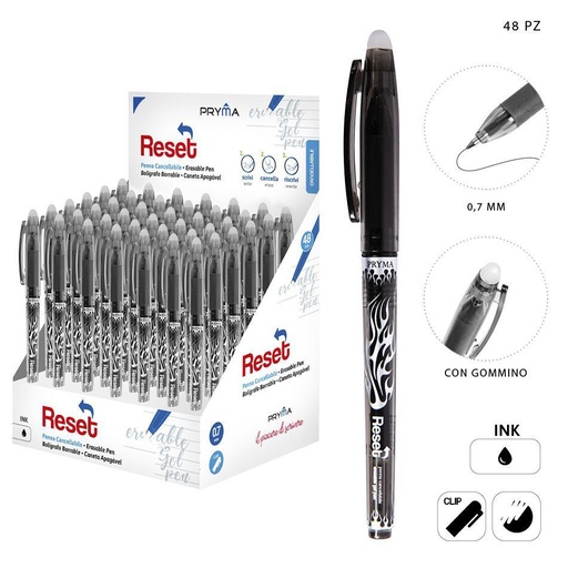 [0227918] Bolígrafo borrable 0.7 mm negro - Herramientas de escritura