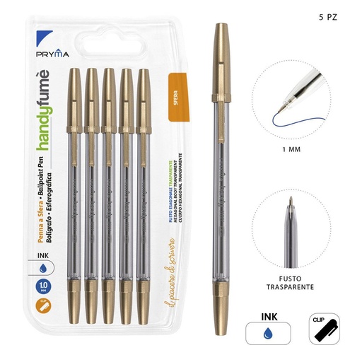 [0229444] Lapicero Handy Fume azul 5PZ - Utensilios de escritura