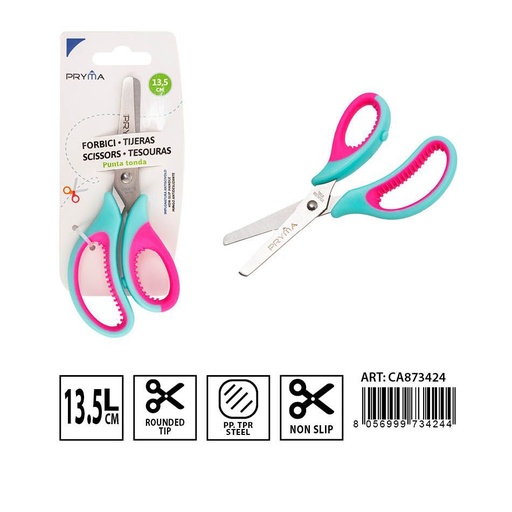 [0229284] Tijera cabeza redonda 13.5X5.5CM - Utensilios de papelería