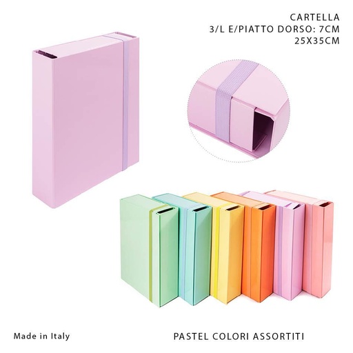 [0230270] Carpeta con goma plana D7 25x35cm en colores pastel para documentos