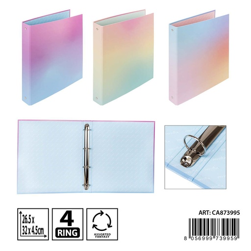 [0230514] Carpeta de 4 anillos color degradado 26.5x32x4.5 cm - Carpetería