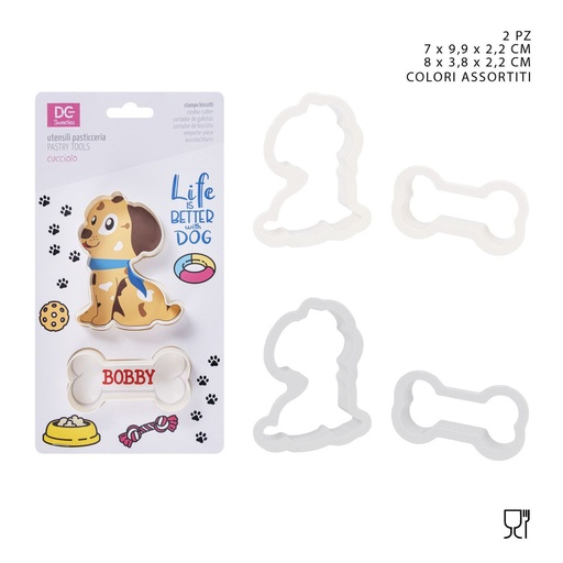 [0226633] Set de moldes para pastel perrito 7x9.9x2.2-8x3.8x2.2 cm 2 piezas