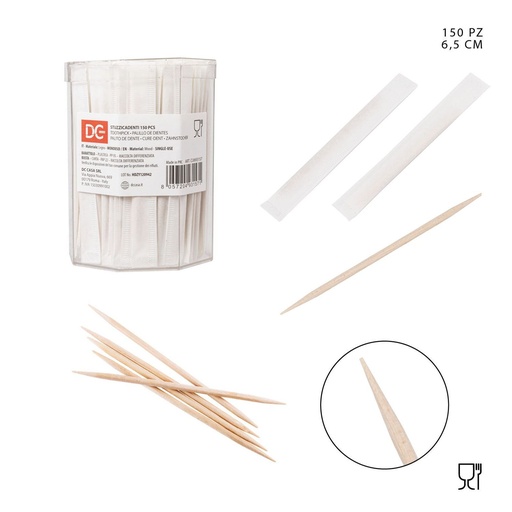 [0226358] Mondadientes de madera 6.4 cm 150Pz - Accesorios de cocina desechables