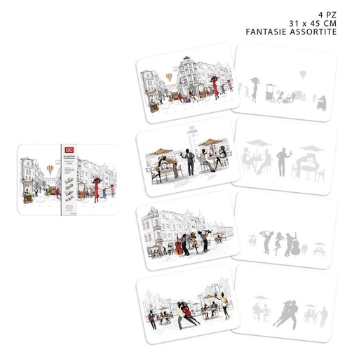 [0226486] Mantel individual 31x45 cm 4 uds - Accesorios de mesa