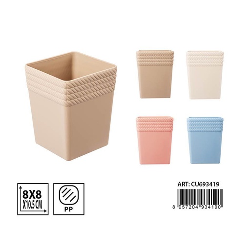 [0230346] Vaso cuadrado 8X8X10.5CM - Artículos de plástico y organización