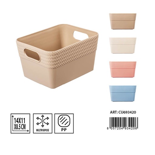 [0230347] Cesta multiuso rectangular 14x11x8.5cm organizador de almacenamiento