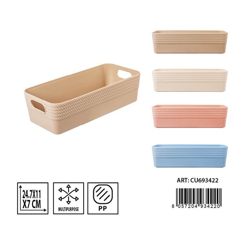 [0230349] Cesta multiuso rectangular 24.7X11X7CM - Artículos de organización