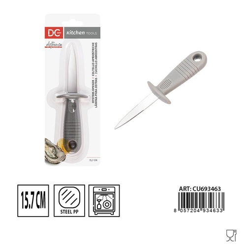 [0229852] Cuchillo abre ostras 15.7x4.7x1.7 cm - Accesorios de cocina de acero inoxidable
