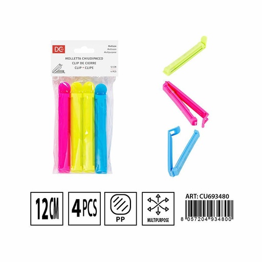 [0230323]  Clip de cierre 12 cm 4 piezas - Accesorios de cocina