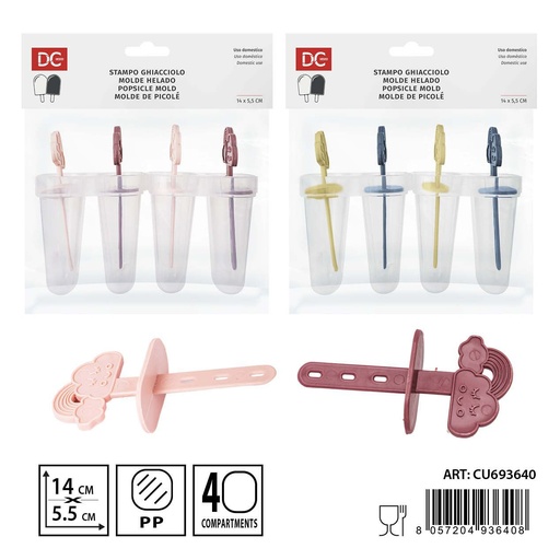 [0230495] Molde para helados en forma de nube 4 piezas 14x5.5x12cm - Herramientas para cócteles