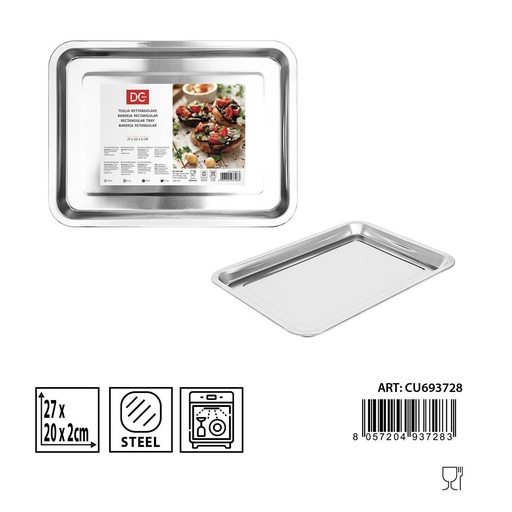 [0233197] Bandeja rectangular 27x20x2.1 cm 137g 0.4MM - Utensilios de cocina y bandejas