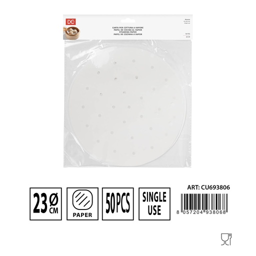 [0232852] Papel de cocina vapor 23cm 50unds para cocinar