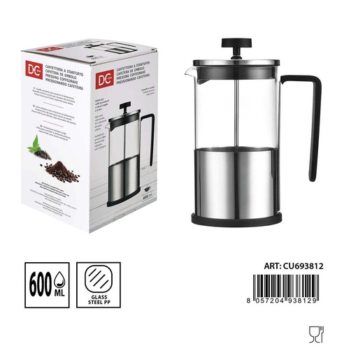 [0233209] Cafetera de émbolo 600ml para preparar café