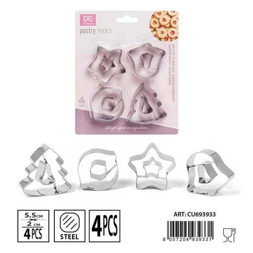 [0233584] Molde para galletas 5.5x2cm 4pz - Utensilios de repostería