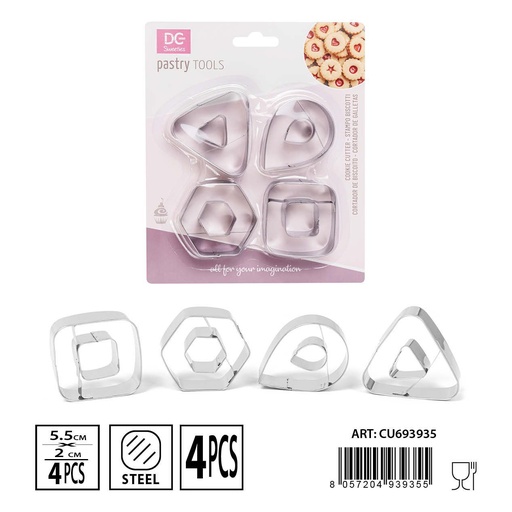 [0233586] Molde para galletas 5.5x2cm 4pz - Utensilios de repostería