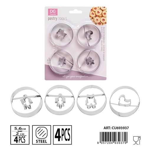 [0233588] Molde para galletas 5.6x2cm 4pz - Utensilios de repostería