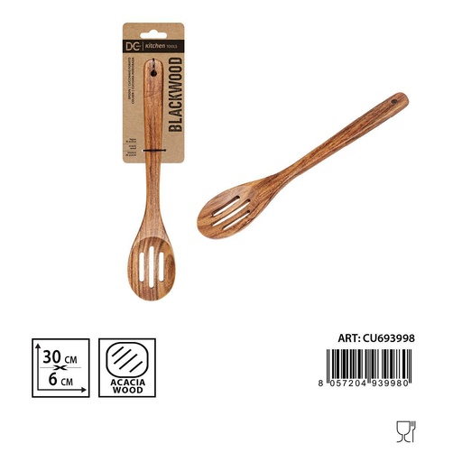 [0233957] Cuchara perforada de acacia 30x6 cm - Accesorios de cocina