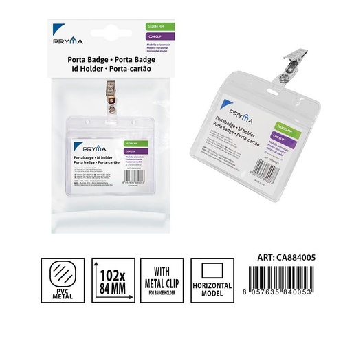 [0230946] Identificador horizontal con clip 102x84mm - Material de oficina y cambios