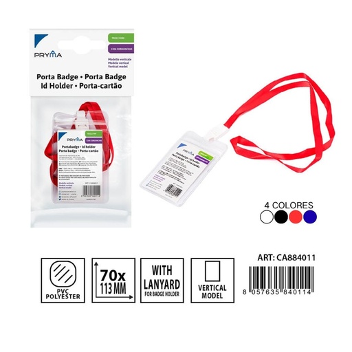 [0230952] Identificador vertical impermeable 70x113mm para credenciales