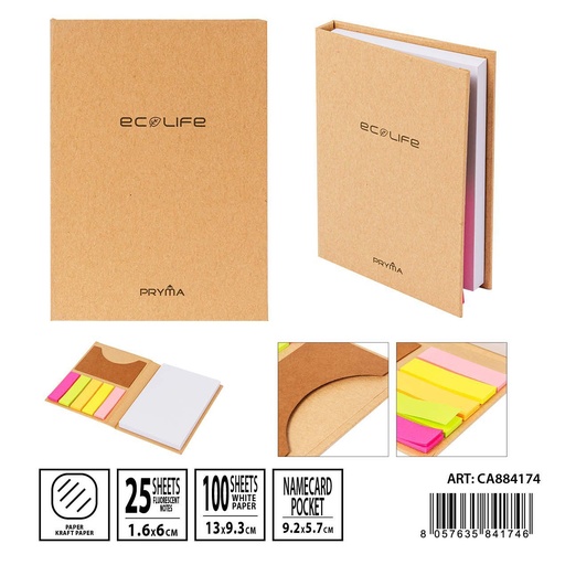 [0233422] Cuaderno de notas tapa dura 11.8x13.8x1.8cm para oficina