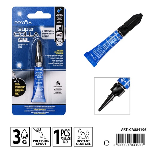 [0233666] Súper Cola Gel Instantáneo 3g - Adhesivo