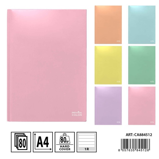 [0234543] Colección de cuadernos A4 de colores macarons - Papelería