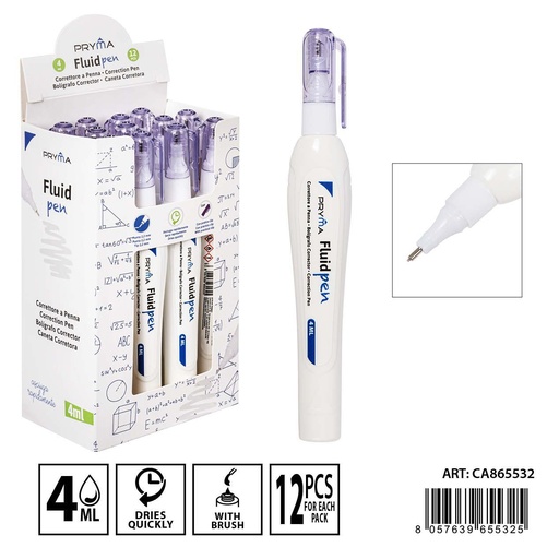 [0233609] Lápiz corrector 2.2mm 4ml 12 pcs - Material de corrección