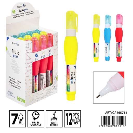 [0233606] Lápiz corrector 2.2mm 7ml 12 pcs - Material de corrección
