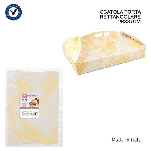 [0137686] Caja de cartón rectangular para pasteles 26X37cm - Artículos de repostería 