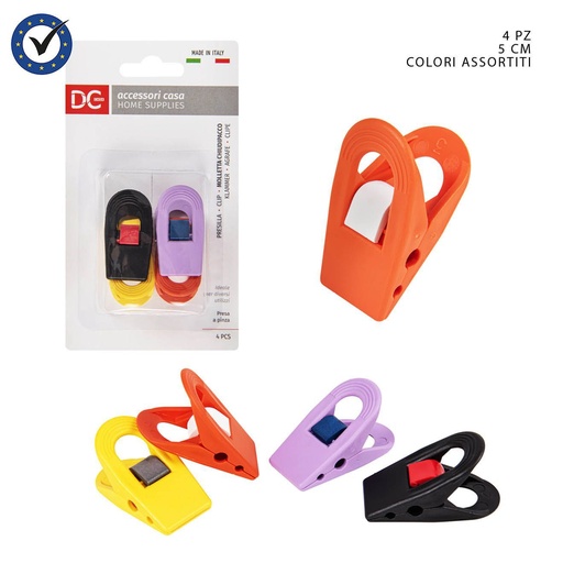 [0121302] Clips cierran bolsas de plástico 5cm 4pz - Accesorios de cocina