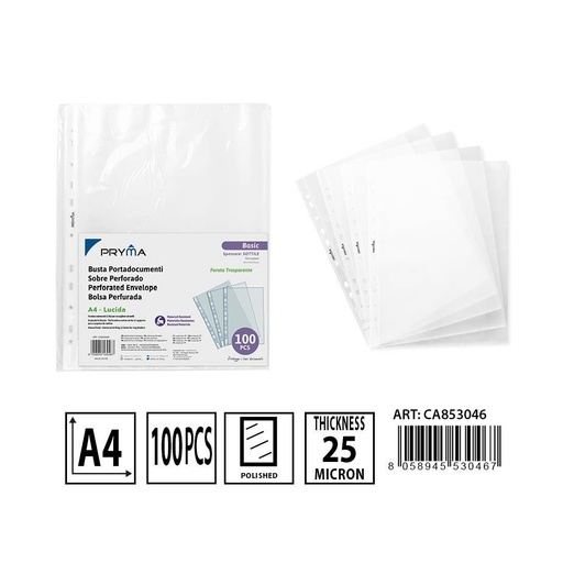 [0230736] Funda multitaladro A4 100pz - Suministros de oficina