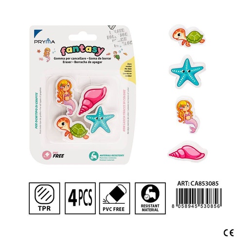 [0230966] Goma de borrar 4pz para uso escolar y profesional