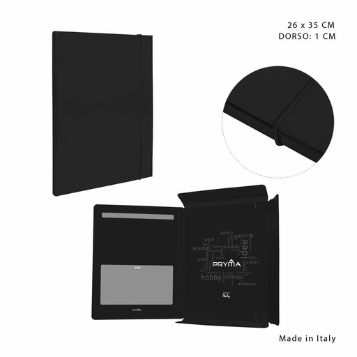 [0231397] Carpeta con goma redonda 3/L D1 26x35 cm negro - Archivar documentos y oficina